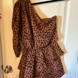 DO+BE Brown and Black Leopard Print Romper